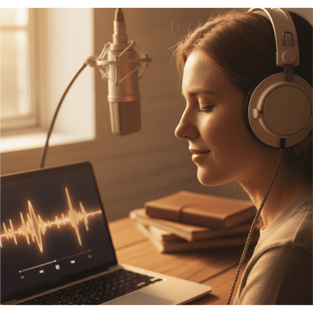 Independent artist listening to their distributed music